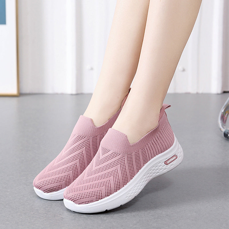 Casual Mesh Shoes Sock Slip On Flat Shoes  Sneakers Casual Soft Sole Walking Sports Shoe