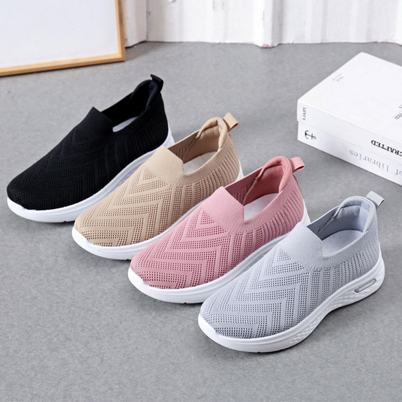 Casual Mesh Shoes Sock Slip On Flat Shoes  Sneakers Casual Soft Sole Walking Sports Shoe