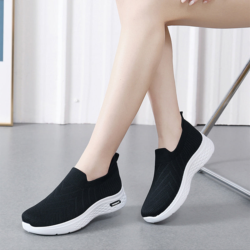 Casual Mesh Shoes Sock Slip On Flat Shoes  Sneakers Casual Soft Sole Walking Sports Shoe