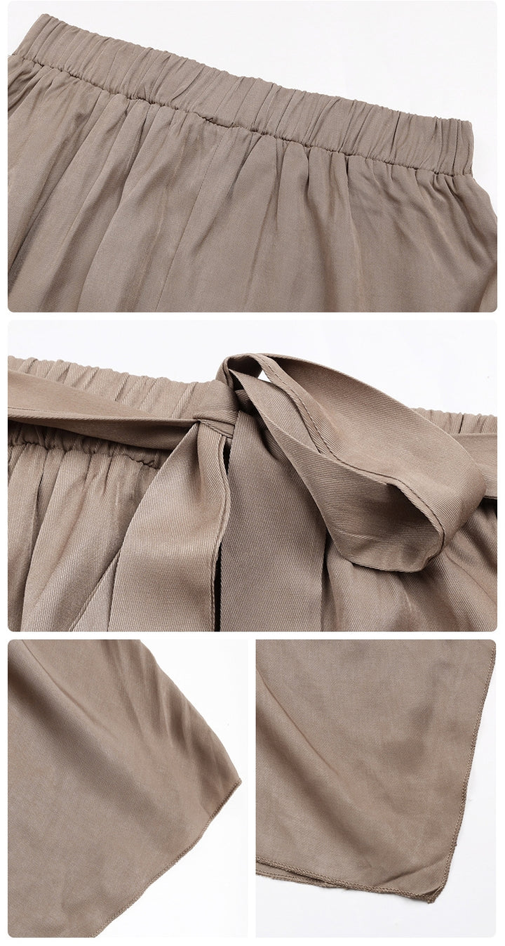 Mid-length Lace-up Irregular Stitching Ruffle Skirt