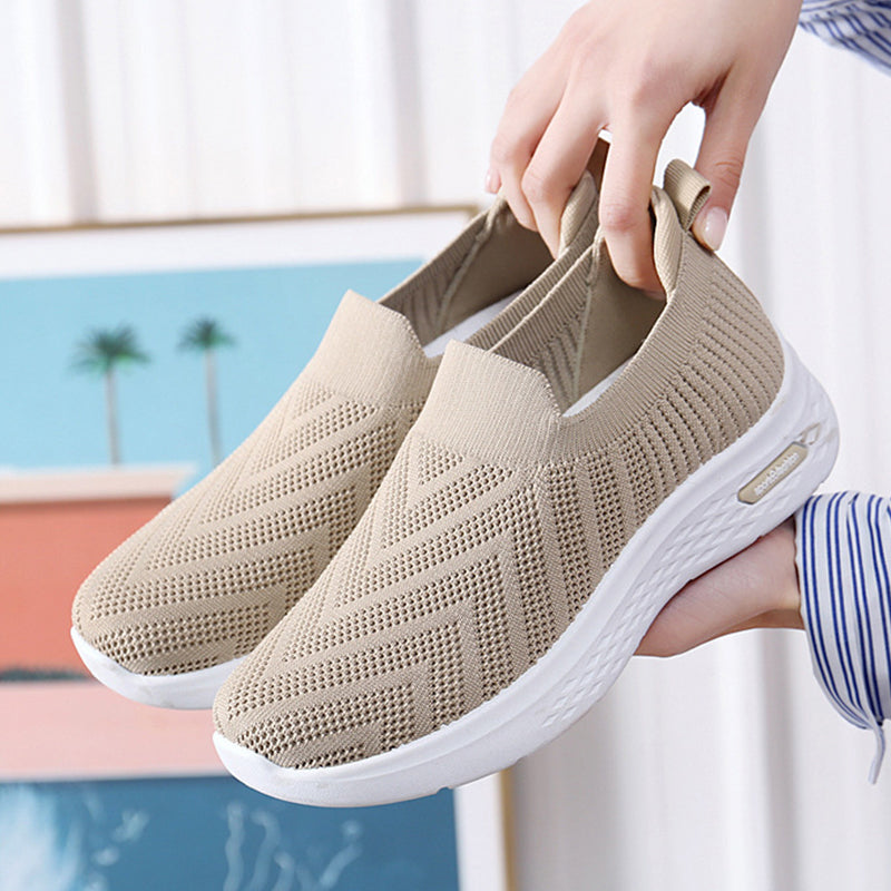 Casual Mesh Shoes Sock Slip On Flat Shoes  Sneakers Casual Soft Sole Walking Sports Shoe