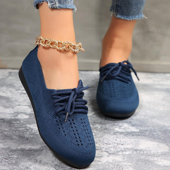 Lace-up Flats Fashion Breathable Lazy Mesh Shoes