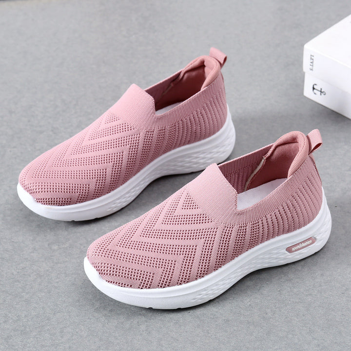 Casual Mesh Shoes Sock Slip On Flat Shoes  Sneakers Casual Soft Sole Walking Sports Shoe